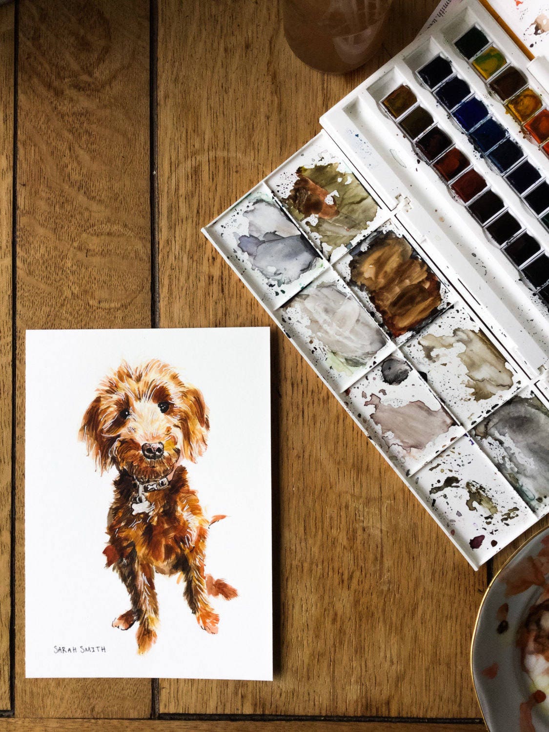 Custom watercolor hot sale dog painting